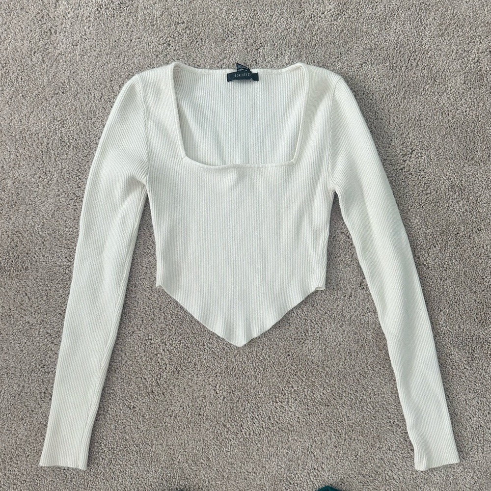 Forever 21 Ribbed Long Sleeve Top